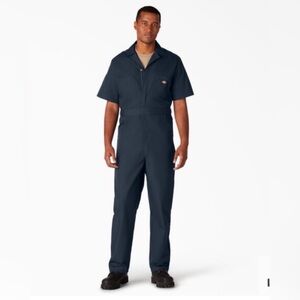 Dickies Short Sleeve Coveralls, Dark Navy Unisex Mens Size M